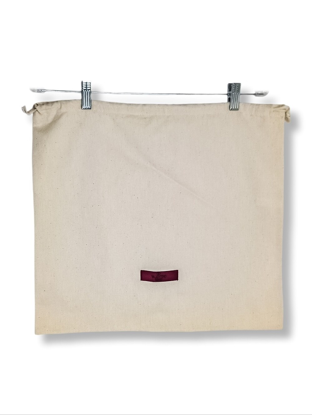 Authentic Valentino Garavani Canvas Drawstring Dust Bag Red Logo Tag 17.5x16.25